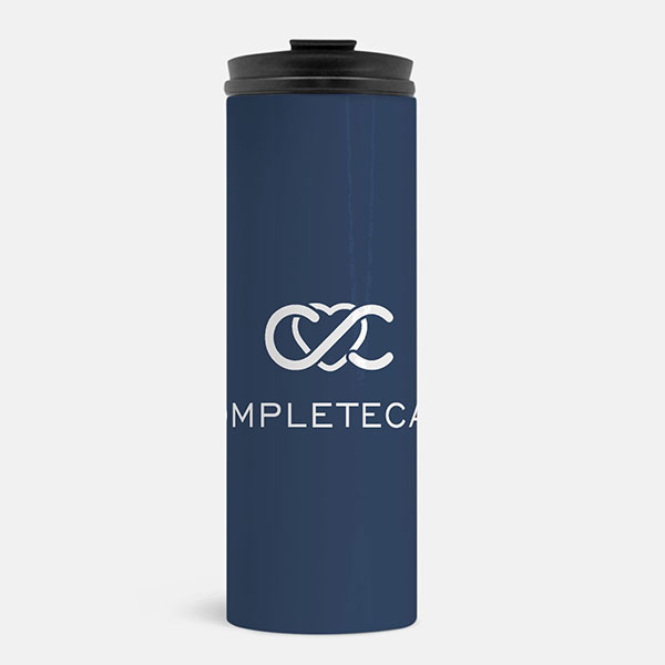 Thermal Tumbler 16oz - White Logo on Dark