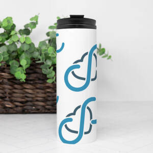 Thermal Tumbler 16oz - Pattern Logo on White